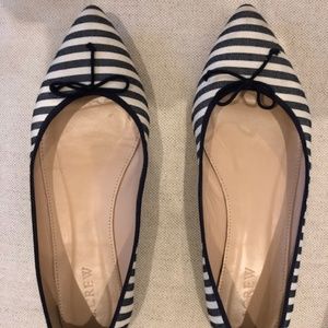 J. Crew Navy & Ivory Flats